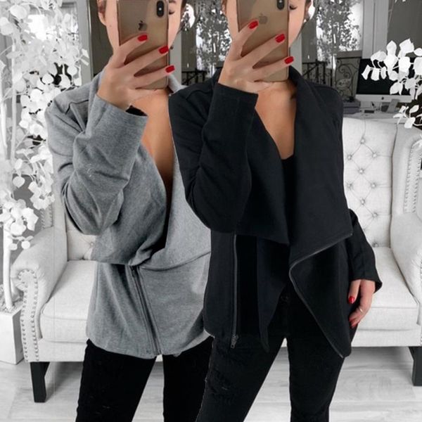 women's jackets women diagonal zipper jacket 2021 autumn and winter plus size, Black;brown
women's jackets women diagonal zipper jacket 2021 autumn and winter plus size, Black;brown