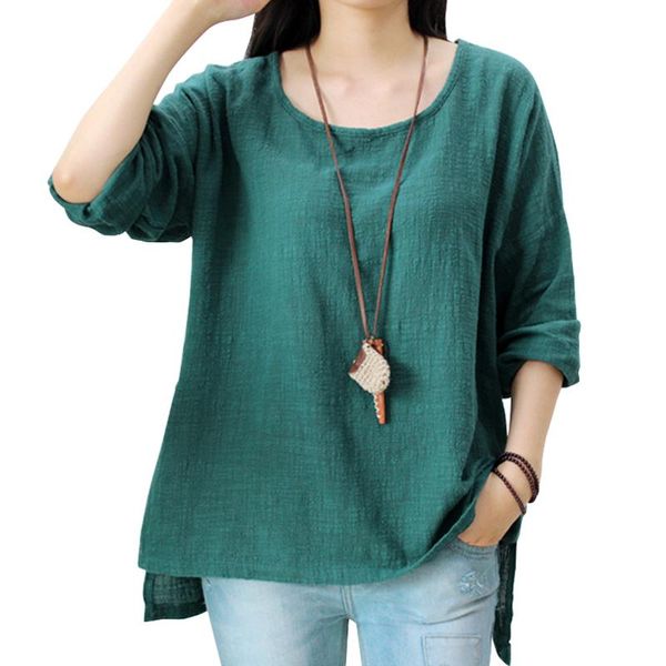 johnature women loose cotton linen t-shirt o-neck 2021 spring vintage long sleeve 5 colours casual shirts women's, White
johnature women loose cotton linen t-shirt o-neck 2021 spring vintage long sleeve 5 colours casual shirts women's, White
