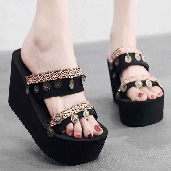 slippers shoes women summer on a wedge heeled mules luxury slides pantofle shale female beach soft high designer 2021 sabot fab, Black
slippers shoes women summer on a wedge heeled mules luxury slides pantofle shale female beach soft high designer 2021 sabot fab, Black