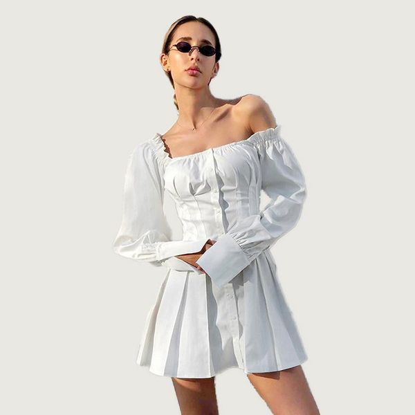 casual dresses off shoulder white tunic dress pleated summer women long sleeve shirt female ruffle party mini elegant spring, Black;gray
casual dresses off shoulder white tunic dress pleated summer women long sleeve shirt female ruffle party mini elegant spring, Black;gray