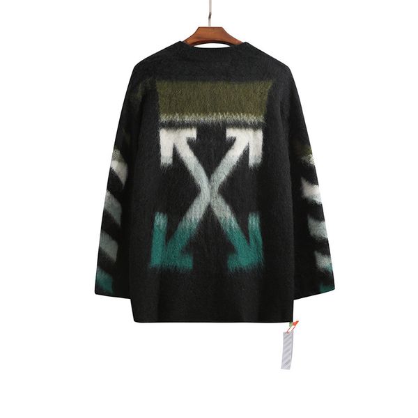 off sweater chao brand winter arrow men's and women's couple's mohair color changing coat, Black
off sweater chao brand winter arrow men's and women's couple's mohair color changing coat, Black