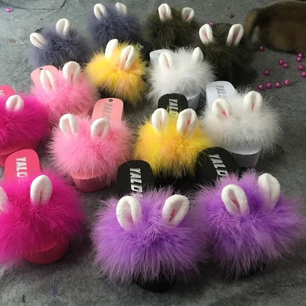 summer women slippers real feather turkey fur platform wedge heel thick bottom ear sandals slides mules, Black
summer women slippers real feather turkey fur platform wedge heel thick bottom ear sandals slides mules, Black