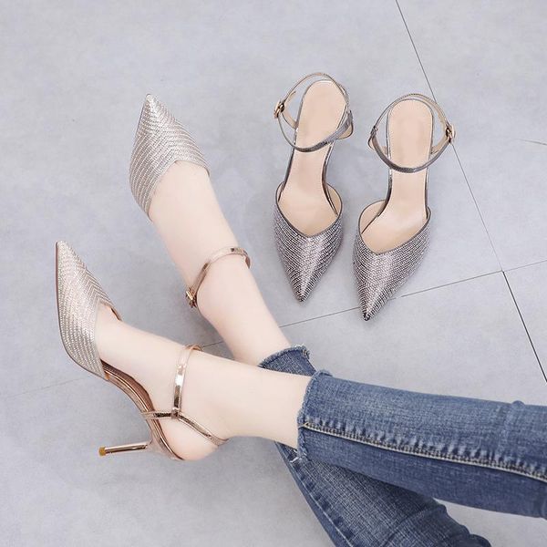 dress shoes 2021 summer korean style pointed toe baotou stiletto high heel women's fashion all-match buckle sandals, Black
dress shoes 2021 summer korean style pointed toe baotou stiletto high heel women's fashion all-match buckle sandals, Black