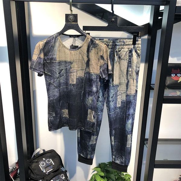 men's tracksuits han edition clothing in the summer of 2021 boom trend handsome ice silk sports leisure camouflage suit, Gray
men's tracksuits han edition clothing in the summer of 2021 boom trend handsome ice silk sports leisure camouflage suit, Gray