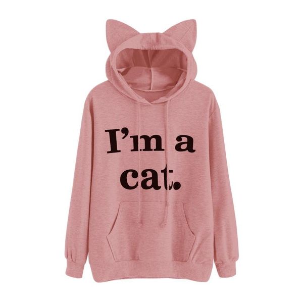 women's hoodies & sweatshirts i'm a cat letter print ear hoodie regular full sleeve sweet hooded pullover autumn women girl sweats, Black
women's hoodies & sweatshirts i'm a cat letter print ear hoodie regular full sleeve sweet hooded pullover autumn women girl sweats, Black