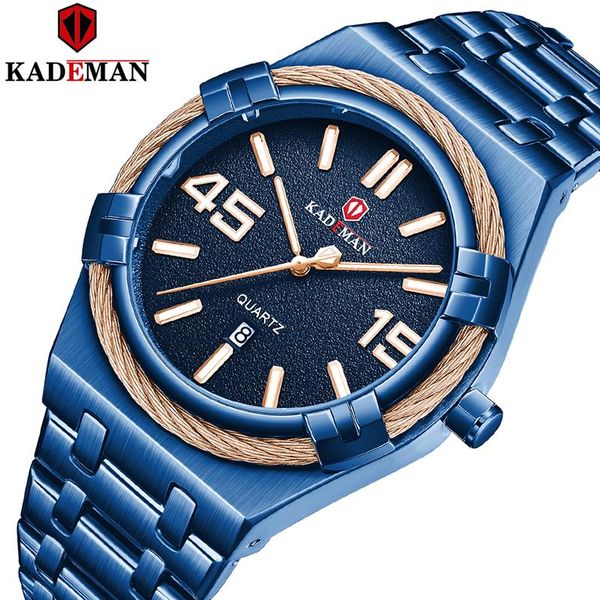 wristwatches kademan fashion blue steel men watch relogio masculino casual waterproof sports auto date quartz wristwatch luxury 2021, Slivery;brown
wristwatches kademan fashion blue steel men watch relogio masculino casual waterproof sports auto date quartz wristwatch luxury 2021, Slivery;brown
