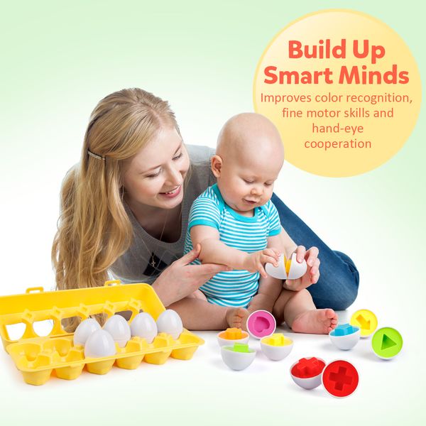 12 pcs/set Matching Durable Plastic Eggs for Kid Early Learning Color Shape Fruit Recoginition Sorter Puzzle Baby Montessori Toy
12 pcs/set Matching Durable Plastic Eggs for Kid Early Learning Color Shape Fruit Recoginition Sorter Puzzle Baby Montessori Toy