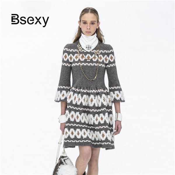 dresses runway knitting fashion geometric jacquard autumn winter sweater women half sleeve mini a line jumper dress, Black;gray
dresses runway knitting fashion geometric jacquard autumn winter sweater women half sleeve mini a line jumper dress, Black;gray
