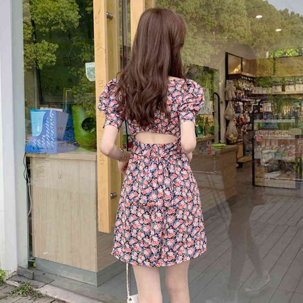 vintage puff sleeve floral dress hollow out designer mini summer korean lady wedding party 210510, Black;gray
vintage puff sleeve floral dress hollow out designer mini summer korean lady wedding party 210510, Black;gray