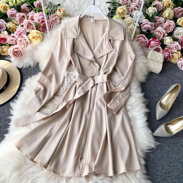 casual dresses women polyester lapel long sleeve windbreak euro ladies zipper solid waistband knee-length loose es pi55, Black;gray
casual dresses women polyester lapel long sleeve windbreak euro ladies zipper solid waistband knee-length loose es pi55, Black;gray