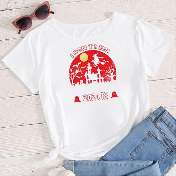 women's t-shirt halloween women t shirts i don need 2021 is print short sleeve y2k fashion vetement harajuku aesthetic cartoon crewneck, White
women's t-shirt halloween women t shirts i don need 2021 is print short sleeve y2k fashion vetement harajuku aesthetic cartoon crewneck, White