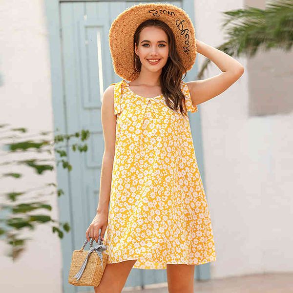 female slings floral dress summer sleeveless style mini printed yellow boho wl254, Black;gray
female slings floral dress summer sleeveless style mini printed yellow boho wl254, Black;gray