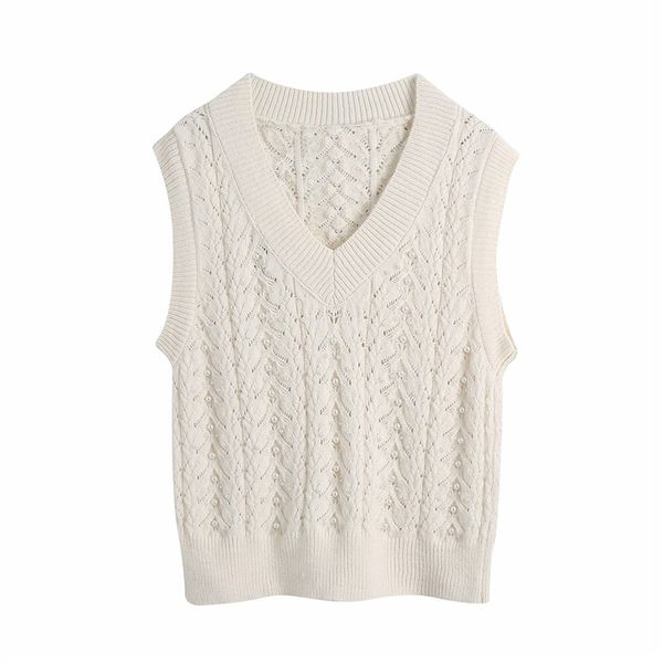 elegant women sweet pearl sweaters vest fashion ladies v-neck knitted streetwear female chic beige hollow out pullover 210427, Black;white
elegant women sweet pearl sweaters vest fashion ladies v-neck knitted streetwear female chic beige hollow out pullover 210427, Black;white