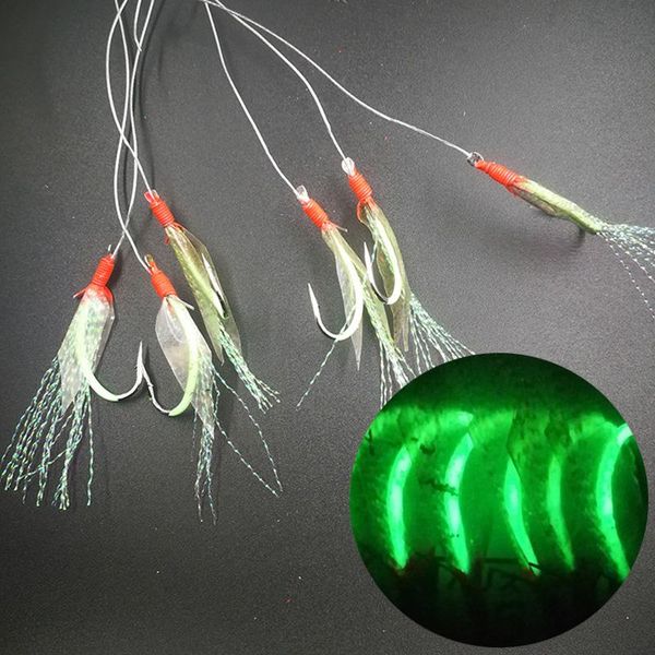 fishing hooks 6pcs/set luminous fish skin string sabiki rig for sea soft shrimp hook lure bait tackle accessory
fishing hooks 6pcs/set luminous fish skin string sabiki rig for sea soft shrimp hook lure bait tackle accessory