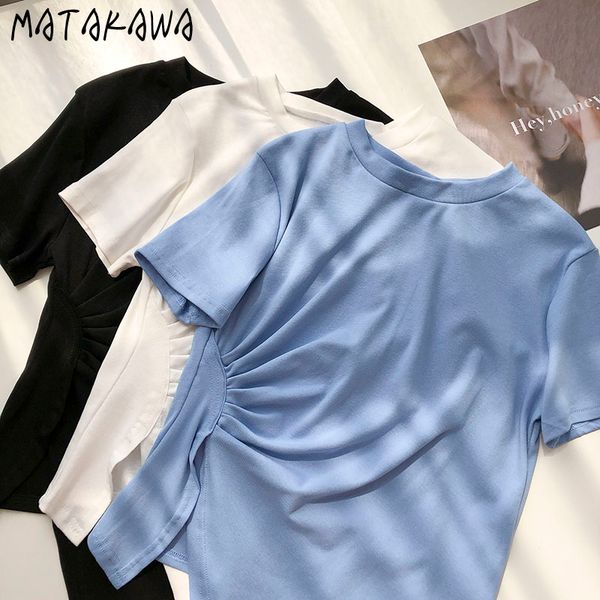 matakawa slim waist folds woman tshirts irregular hem slim round neck t shirt short-sleeved t-shirt summer korean women 210513, White
matakawa slim waist folds woman tshirts irregular hem slim round neck t shirt short-sleeved t-shirt summer korean women 210513, White