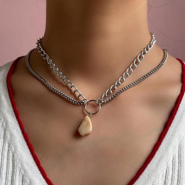 chains retro silver color multilayer irregular stone pendant necklaces for women geometric simple clavicle chain necklace party jewelry
chains retro silver color multilayer irregular stone pendant necklaces for women geometric simple clavicle chain necklace party jewelry