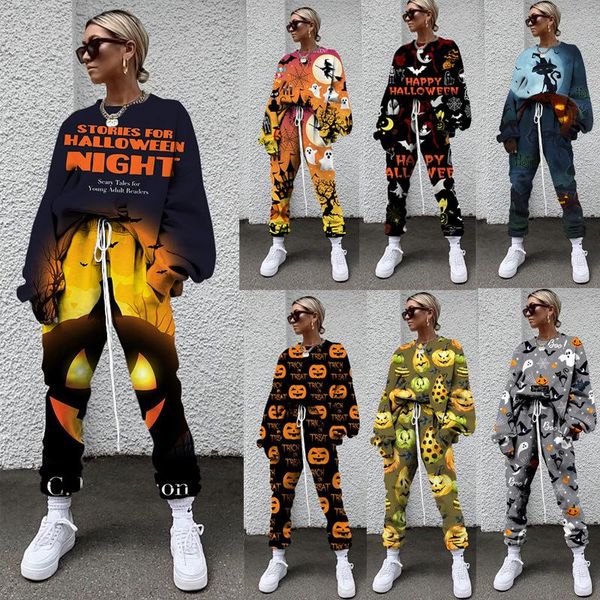 women's two piece pants 2021 loose tracksuit women set spring t-shirt and jogger casual digital printed halloween street hipster suit, White
women's two piece pants 2021 loose tracksuit women set spring t-shirt and jogger casual digital printed halloween street hipster suit, White