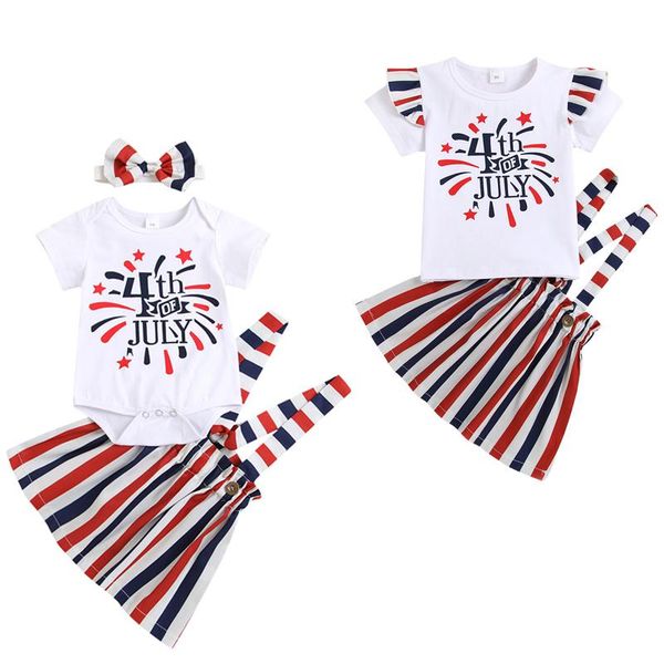 infant independence day girls outfits letter print sleeve t-shirt + striped printed button suspender skirt clothing sets, White
infant independence day girls outfits letter print sleeve t-shirt + striped printed button suspender skirt clothing sets, White