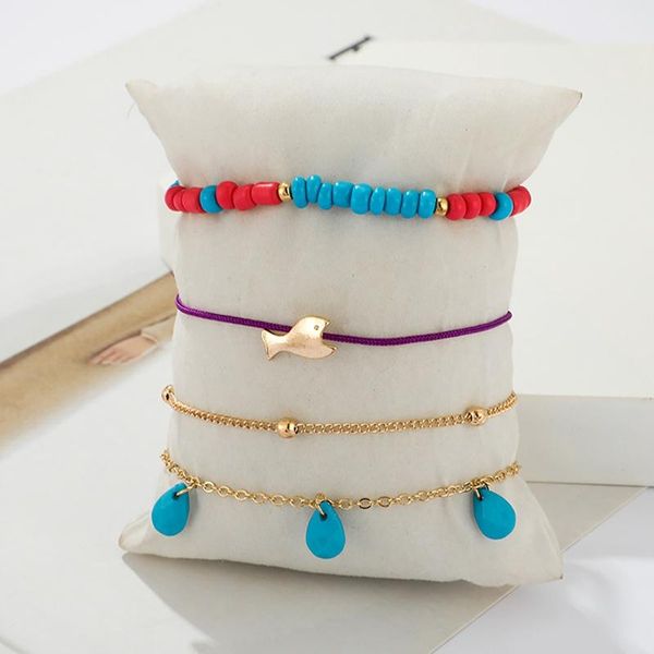 anklets 4pcs women colorful beach ankle summer foot chain adjustable string anklet fish bead bracelet jewellery, Red;blue
anklets 4pcs women colorful beach ankle summer foot chain adjustable string anklet fish bead bracelet jewellery, Red;blue