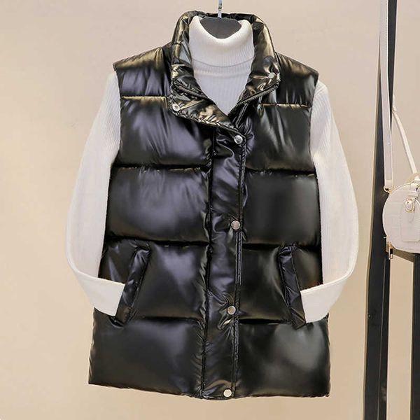 glossy short down cotton waistcoat women autumn and winter all-match korean women's jacke 210531, Black;white
glossy short down cotton waistcoat women autumn and winter all-match korean women's jacke 210531, Black;white