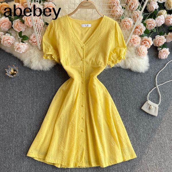 women elegant french dress sweet puff sleeve lace v neck belt es summer casual chic streetwear a-line midi 210512, Black;gray
women elegant french dress sweet puff sleeve lace v neck belt es summer casual chic streetwear a-line midi 210512, Black;gray