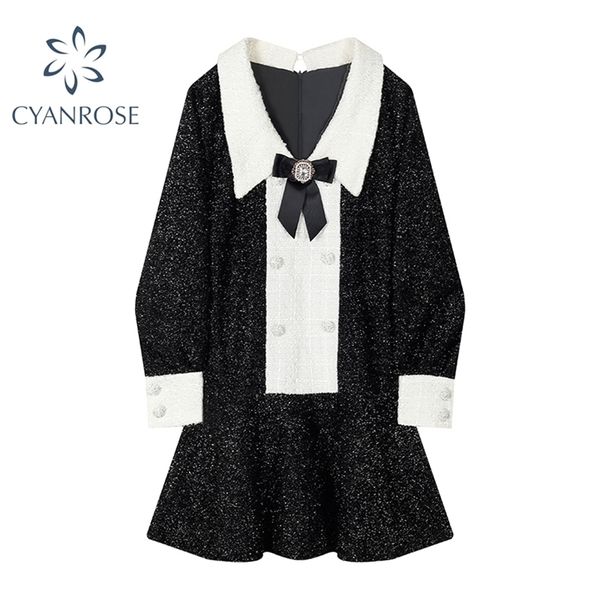 women's vintage lapel bownot collar short dress long sleeve wool blend party office ladies vestidos elegant ol crop dresses 210515, Black;gray
women's vintage lapel bownot collar short dress long sleeve wool blend party office ladies vestidos elegant ol crop dresses 210515, Black;gray