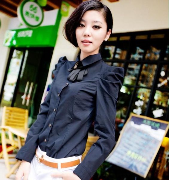 women's blouses & shirts lady blouse brand business attire bow collar spring women plus size long sleeve ol cotton feminino hj8, White
women's blouses & shirts lady blouse brand business attire bow collar spring women plus size long sleeve ol cotton feminino hj8, White