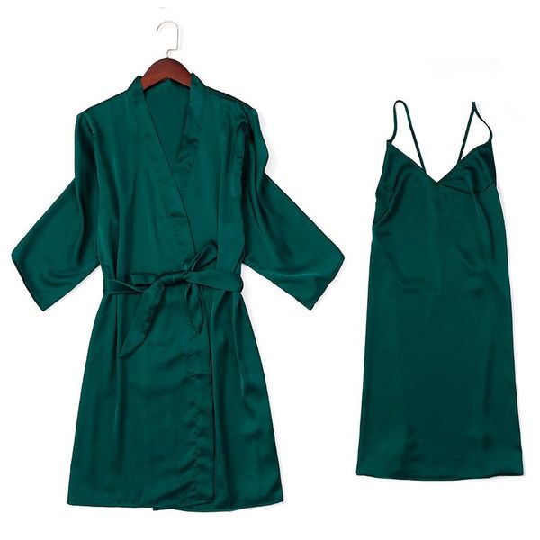 women's sleepwear spring summer women satin robe & gown sets lace sleep lounge sleeveless sil nightwear bathrobe+nightdress, Black;red
women's sleepwear spring summer women satin robe & gown sets lace sleep lounge sleeveless sil nightwear bathrobe+nightdress, Black;red