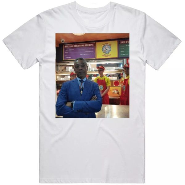 gus los pollos hermanos breaking bad better call saul parody fan t shirt, White;black
gus los pollos hermanos breaking bad better call saul parody fan t shirt, White;black