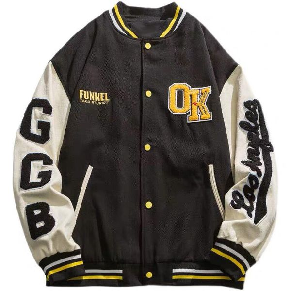 men's jackets 2021 baseball coats varsity jacket harajuku embroidery coat men women streetwear bomber loose unisex, Black;brown
men's jackets 2021 baseball coats varsity jacket harajuku embroidery coat men women streetwear bomber loose unisex, Black;brown