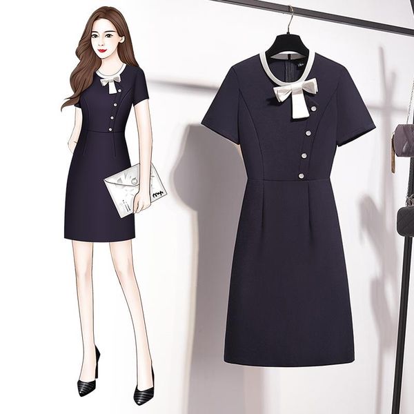 casual dresses summer 2021 women's business dress temperament goddess style front desk frock jewelry store beautician work clothes, Black;gray
casual dresses summer 2021 women's business dress temperament goddess style front desk frock jewelry store beautician work clothes, Black;gray