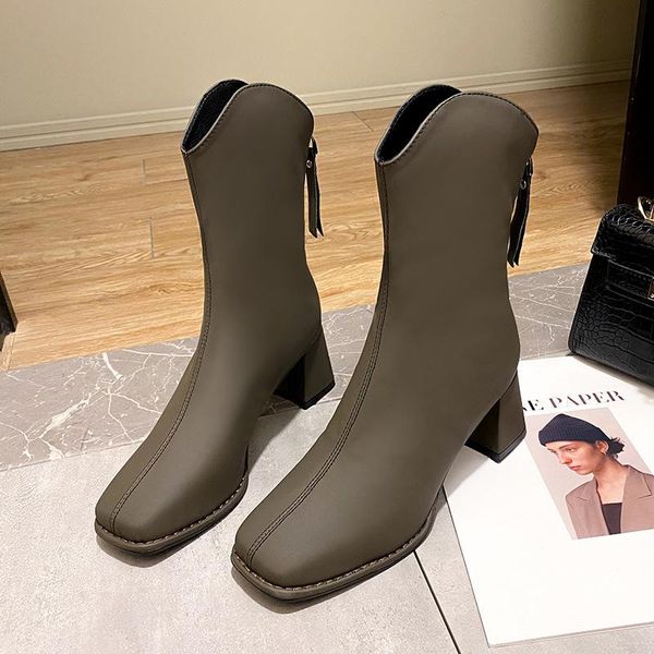 boots lady leather women's shoes round toe boots-women zipper luxury designer mid calf 2021 rubber high heel rock fashion riding, Black
boots lady leather women's shoes round toe boots-women zipper luxury designer mid calf 2021 rubber high heel rock fashion riding, Black