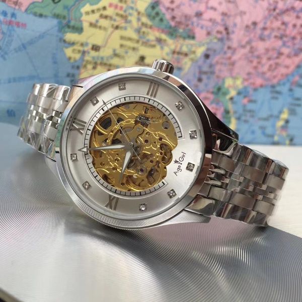 wristwatches men watch stainless steel automatic mechanical skeleton pierced hollow transparent, Slivery;brown
wristwatches men watch stainless steel automatic mechanical skeleton pierced hollow transparent, Slivery;brown