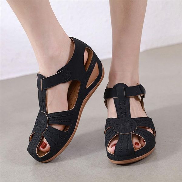 summer sandals women flat ladies comfortable ankle hollow round toe soft sole shoes sandalias mujer 2021 gift plataforma, Black
summer sandals women flat ladies comfortable ankle hollow round toe soft sole shoes sandalias mujer 2021 gift plataforma, Black