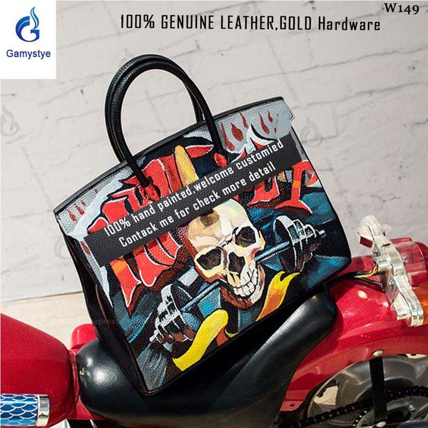 punk weightlifting skull fashion head hand painting draw graffiti custom women totes cowhide handbags gifts genuine leather bags
punk weightlifting skull fashion head hand painting draw graffiti custom women totes cowhide handbags gifts genuine leather bags