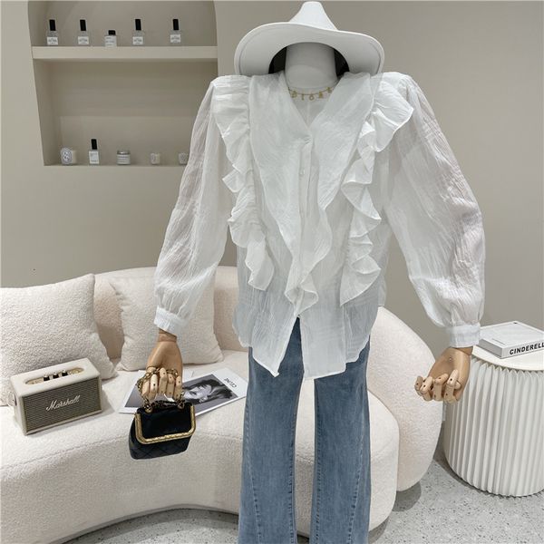 blouses spring summer niche fashion design feeling breasted with cleavage sweet shirt top, White
blouses spring summer niche fashion design feeling breasted with cleavage sweet shirt top, White
