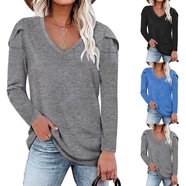 women's blouses & shirts plus size womens petal sleeve v neck autumn casual loose solid color basic tunic tshirt big #zyj, White
women's blouses & shirts plus size womens petal sleeve v neck autumn casual loose solid color basic tunic tshirt big #zyj, White