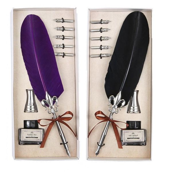 fountain pens retro quill feather dip pen writing ink set stationery gift box with 5 nib wedding festival day
fountain pens retro quill feather dip pen writing ink set stationery gift box with 5 nib wedding festival day