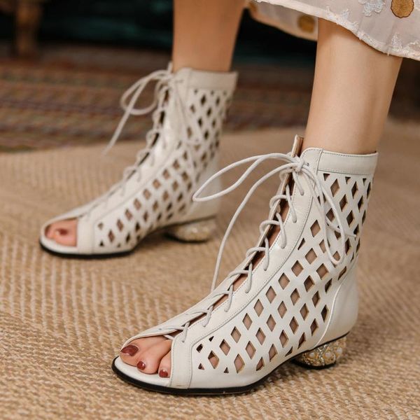 boots genuine leather gladiator sandals women fashion opentoe hollow summer ankle woman crystal heel shoes beige size 33, Black
boots genuine leather gladiator sandals women fashion opentoe hollow summer ankle woman crystal heel shoes beige size 33, Black