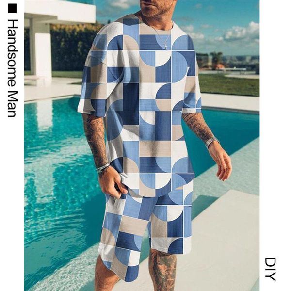 men's tracksuits european and american fashion simple loose 3d geometric short-sleeved suit sports casual round neck t-shirt, Gray
men's tracksuits european and american fashion simple loose 3d geometric short-sleeved suit sports casual round neck t-shirt, Gray