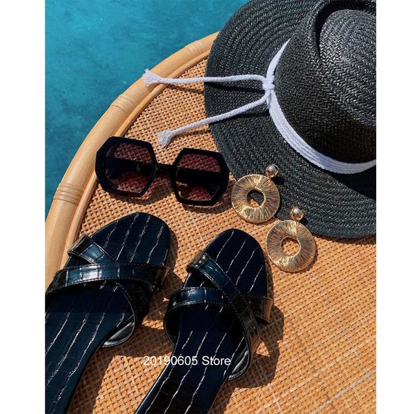summer woman slippers open toe solid color flat sandals outdoor vacation beach shoes plus size 41, Black
summer woman slippers open toe solid color flat sandals outdoor vacation beach shoes plus size 41, Black