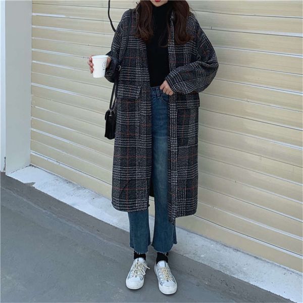 huaju garment factory exotic knee plaid wool coat women's autumn and winter medium long windbreaker, Black;brown
huaju garment factory exotic knee plaid wool coat women's autumn and winter medium long windbreaker, Black;brown