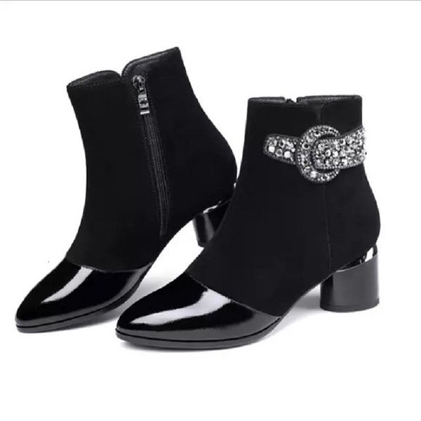 boots women's boots for winter warm middle-heeled shoes pointed to toe fashion zip decoration diamond mujer bling 7h56, Black
boots women's boots for winter warm middle-heeled shoes pointed to toe fashion zip decoration diamond mujer bling 7h56, Black