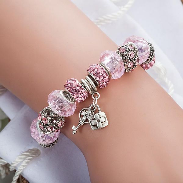 charm bracelets zhuoy colored glass bead key lock pendant bracelet cute pink alloy wild beaded fashion couple jewelry creative gift, Golden;silver
charm bracelets zhuoy colored glass bead key lock pendant bracelet cute pink alloy wild beaded fashion couple jewelry creative gift, Golden;silver