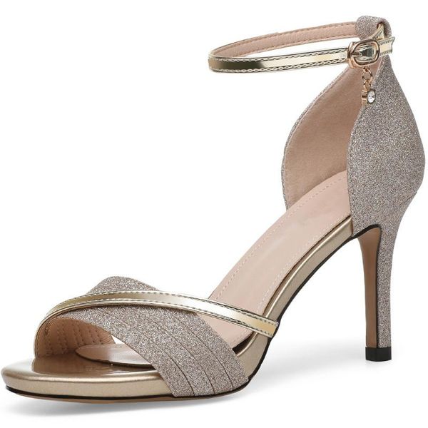 est women sandals open toe buckle summer shoes high heels gold party wedding woman yg-a0306, Black
est women sandals open toe buckle summer shoes high heels gold party wedding woman yg-a0306, Black