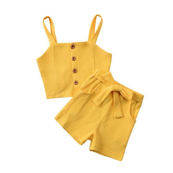 clothing sets little girls solid color ribbed set summer 2021, spaghetti straps button and shorts 2-piece suits, White
clothing sets little girls solid color ribbed set summer 2021, spaghetti straps button and shorts 2-piece suits, White