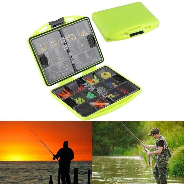 fishing accessories 184 pieces rock kit metal plastic barbed fishhook swivel space bean set multi functional suit