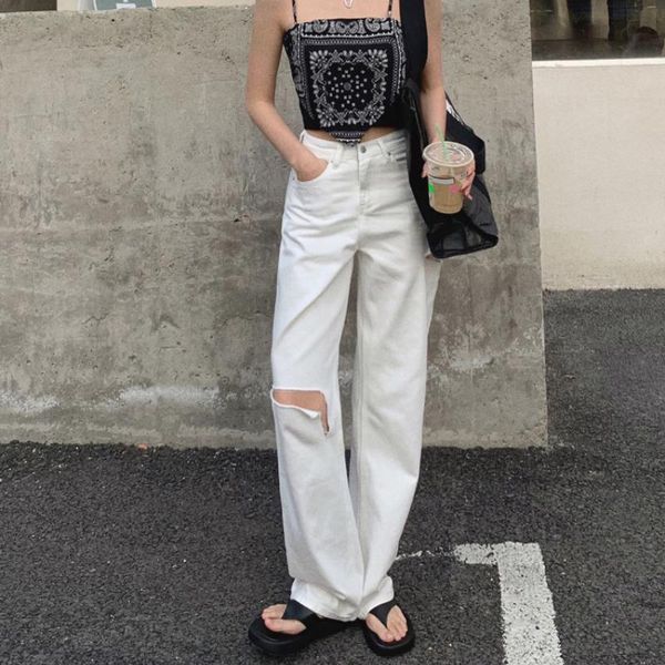 women's jeans women casual loose white straight pants 2021 high street fashion waist ripped hole korean denim trousers streetwear, Blue
women's jeans women casual loose white straight pants 2021 high street fashion waist ripped hole korean denim trousers streetwear, Blue