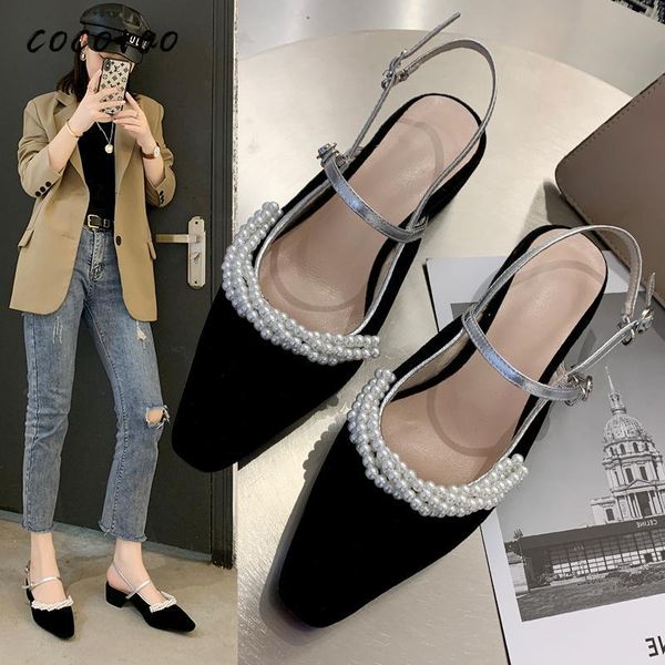 dress shoes baotou female spring and summer 2021 fashion wild fairy wind pearl word belt with thick heel single, Black
dress shoes baotou female spring and summer 2021 fashion wild fairy wind pearl word belt with thick heel single, Black