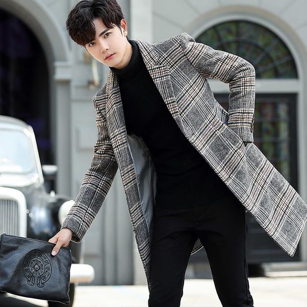 men's wool & blends winter woolen coat slim fashion retro casual jacket man streetwear wild long male overcoat m-3xl, Black
men's wool & blends winter woolen coat slim fashion retro casual jacket man streetwear wild long male overcoat m-3xl, Black